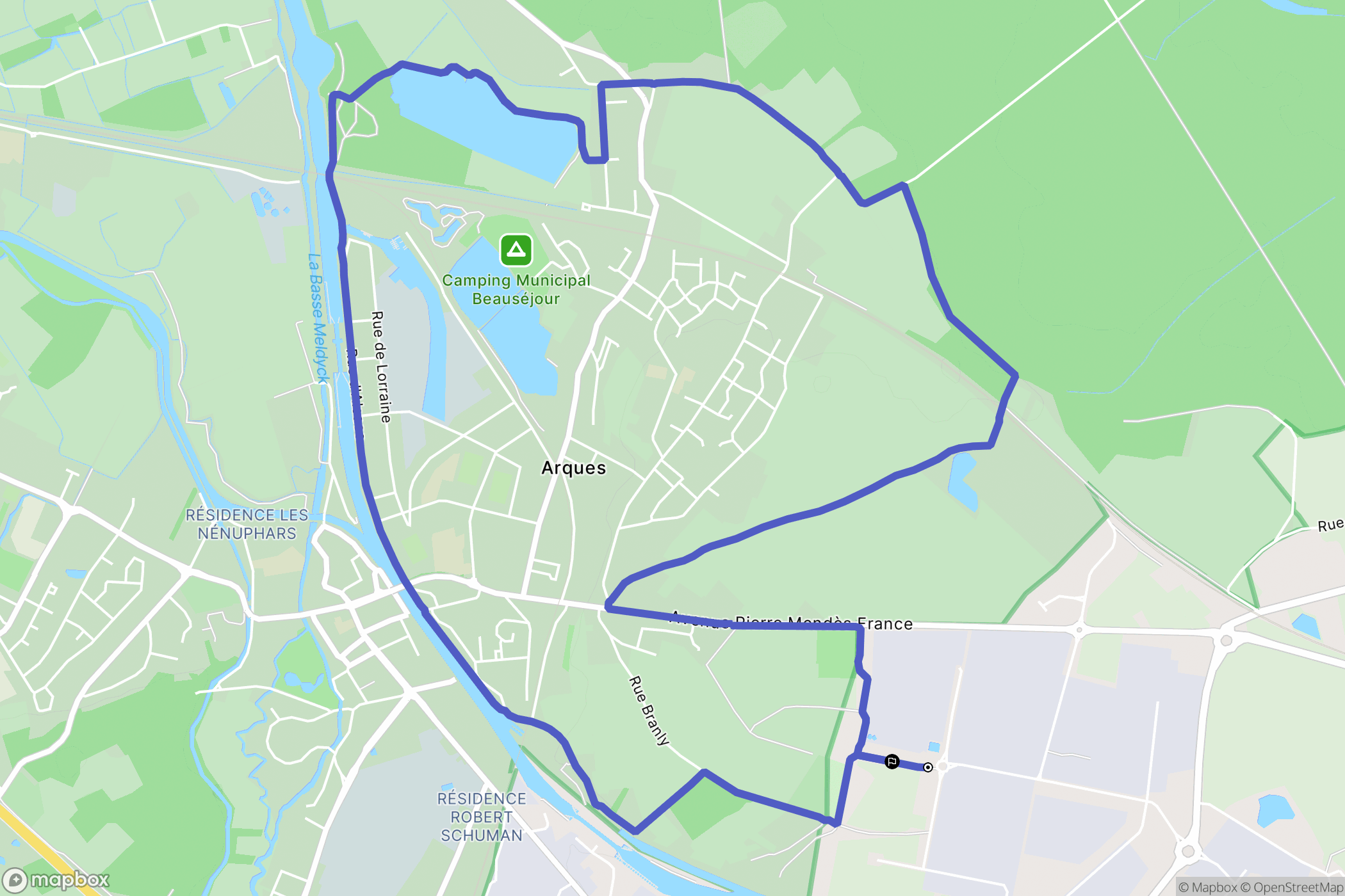 Arques : carte du parcours de randonnée - France