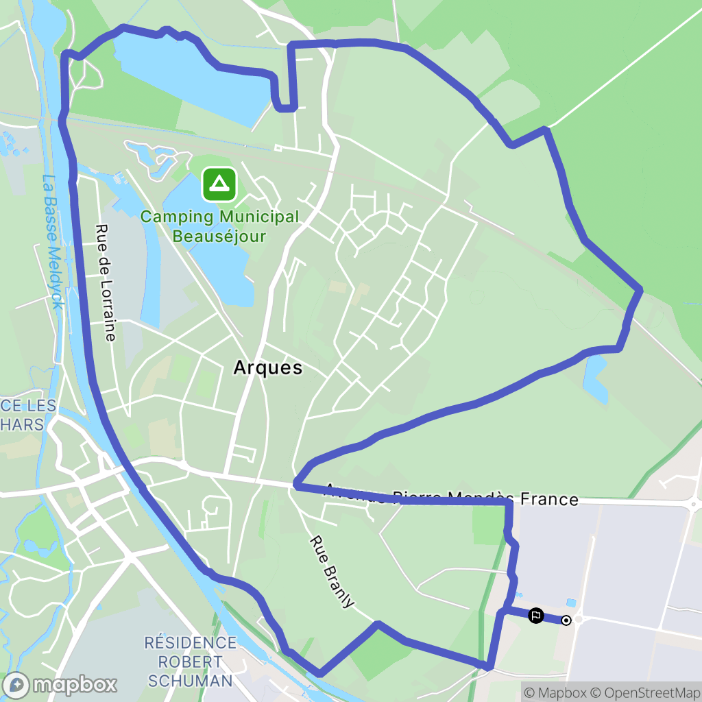 Arques : carte du parcours de randonnée - France