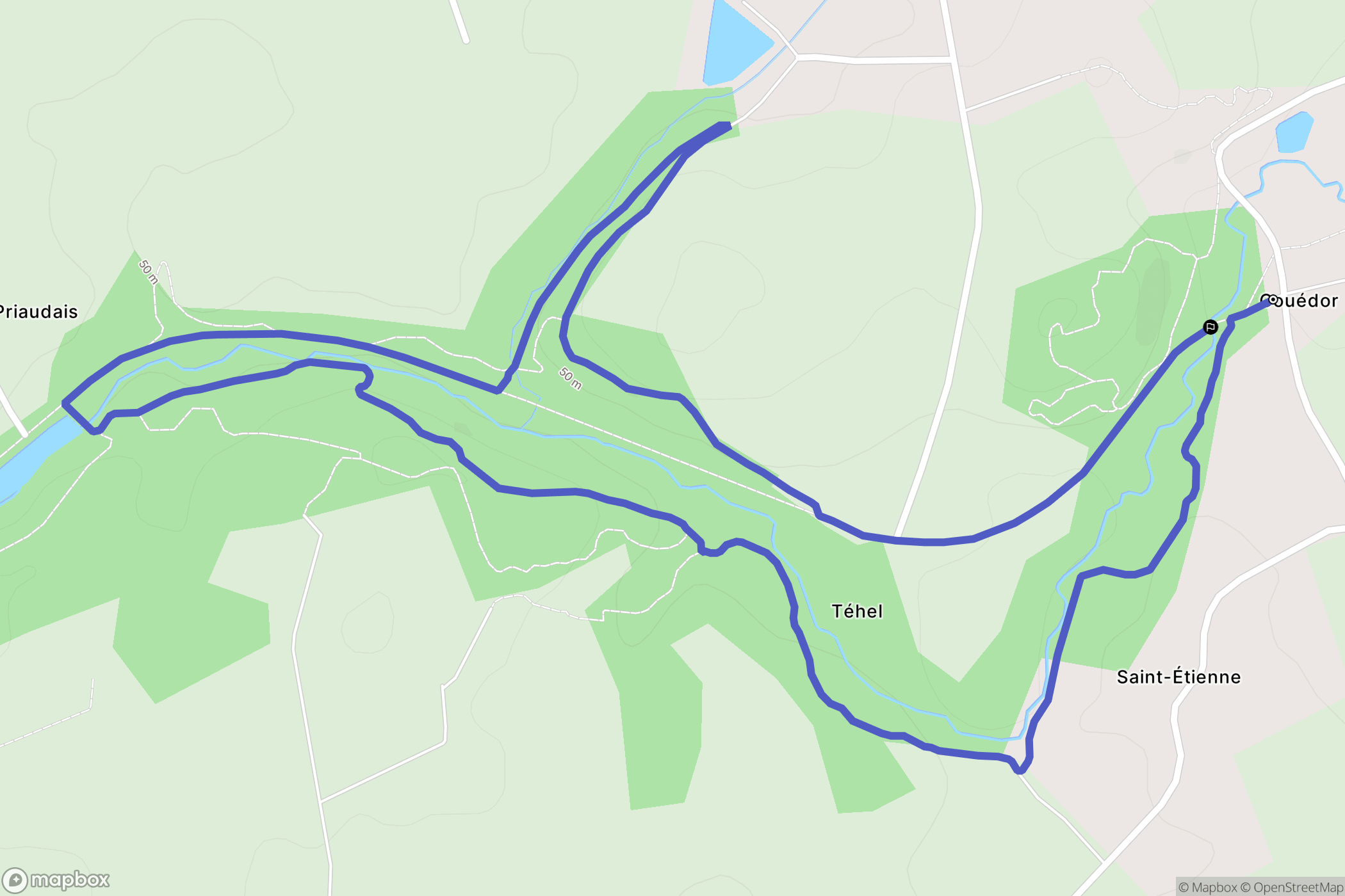 Guer : carte du parcours de randonnée - France