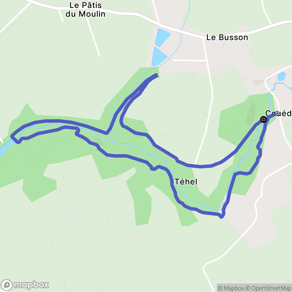 Guer : carte du parcours de randonnée - France