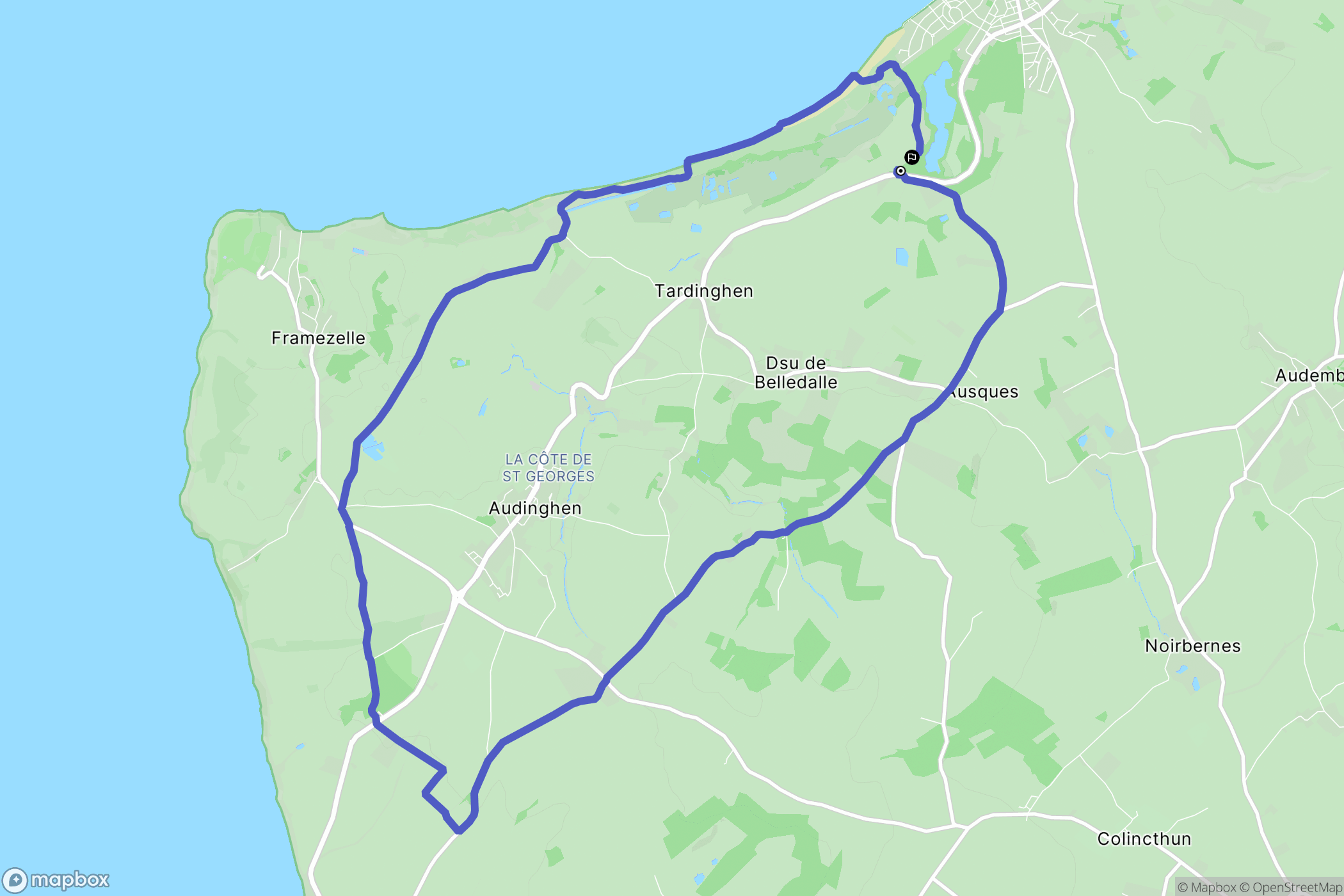 Tardinghen : carte du parcours de randonnée - France