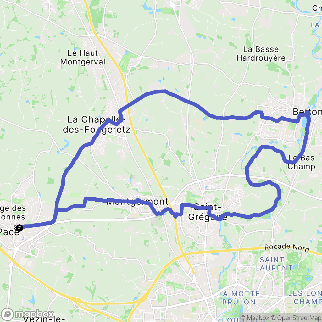 Pacé : carte du parcours de randonnée - France