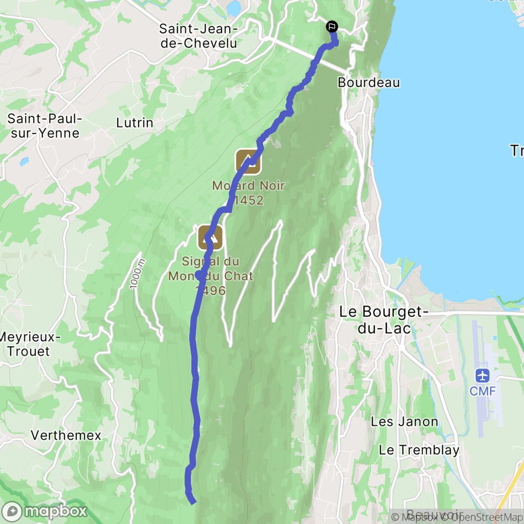 La Chapelle-du-Mont-du-Chat : carte du parcours de randonnée - France