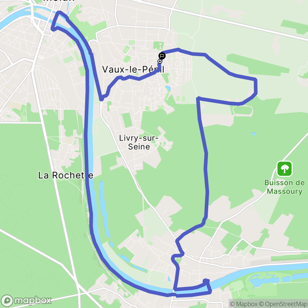 Vaux-le-Pénil : carte du parcours de randonnée - France