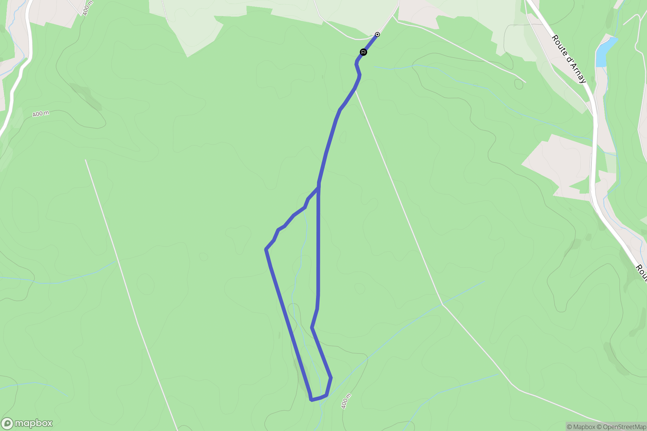 Jouey : carte du parcours de randonnée - France
