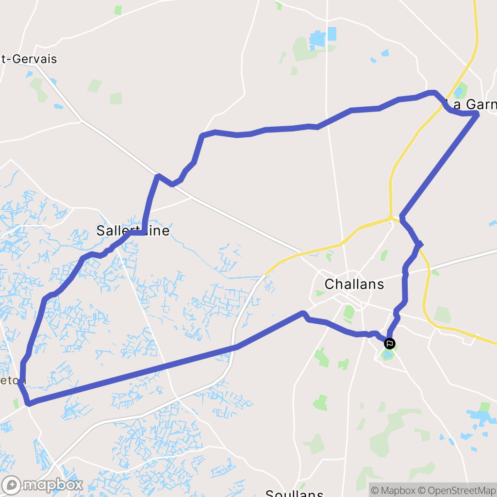 Challans : carte du parcours de randonnée - France