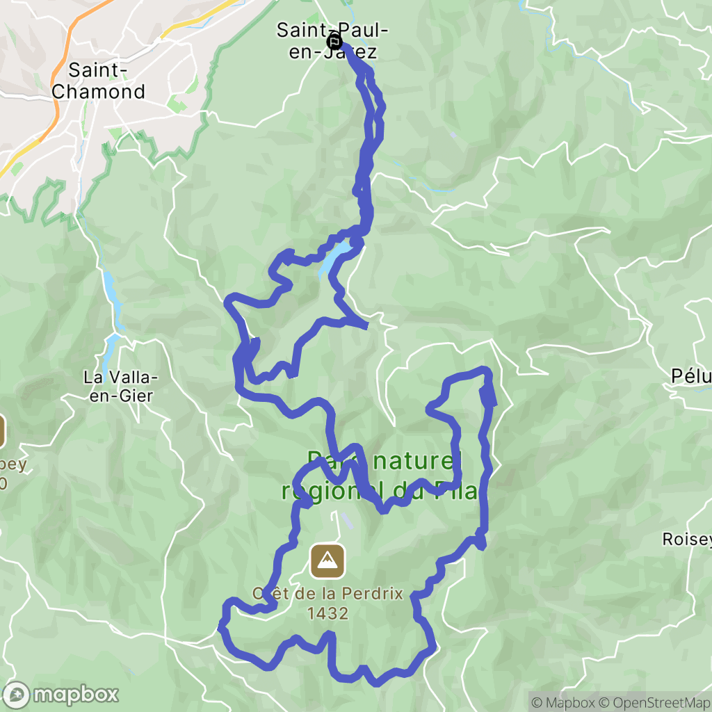 Saint-Paul-en-Jarez : carte du parcours de randonnée - France