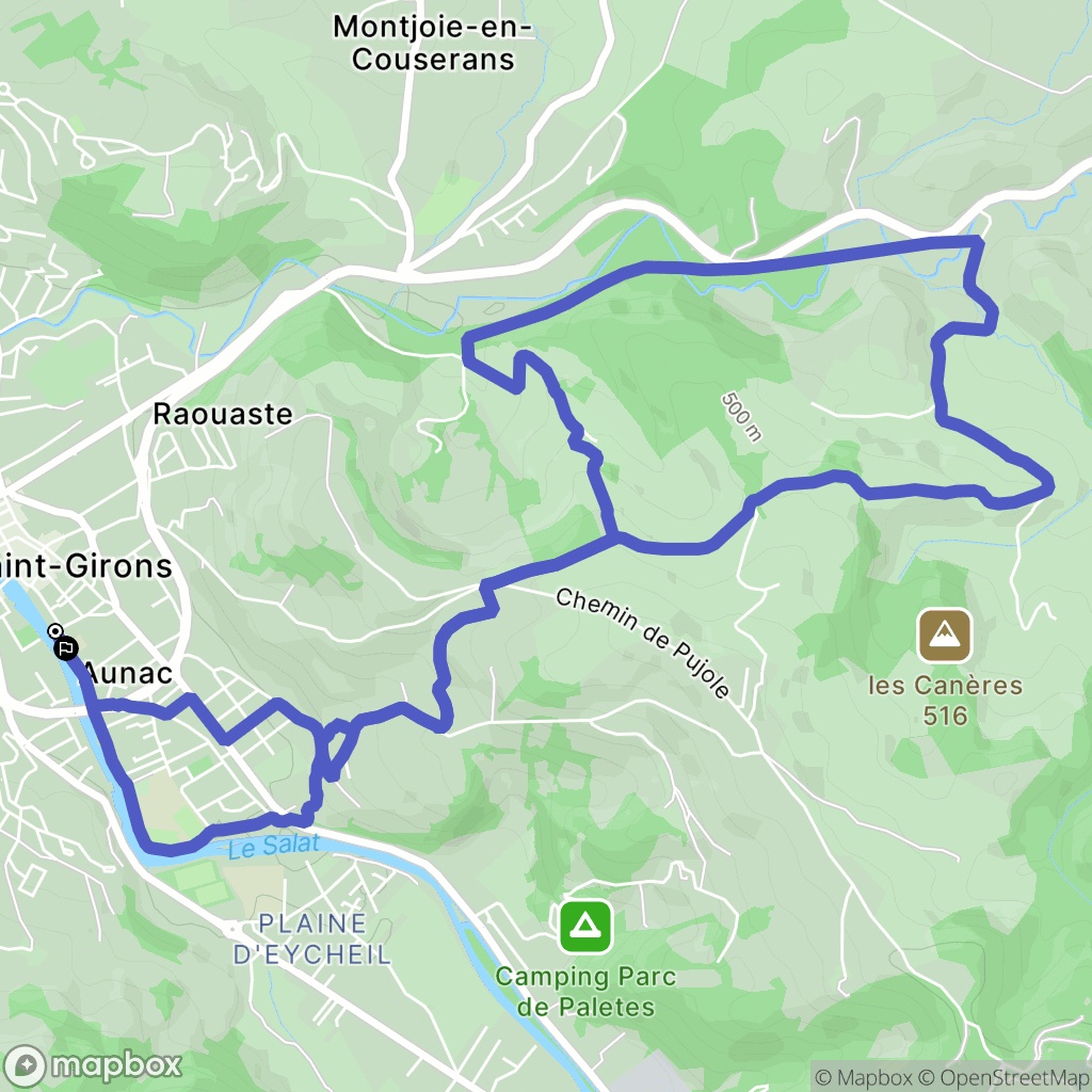 Saint-Girons : carte du parcours de randonnée - France
