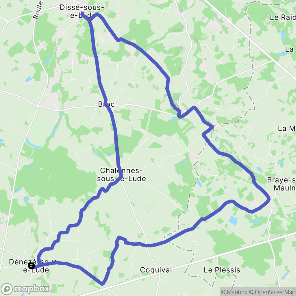 Noyant-Villages : carte du parcours de randonnée - France