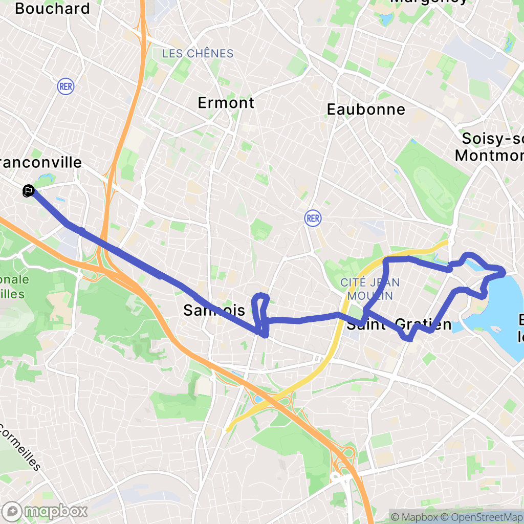 Franconville : carte du parcours de randonnée - France