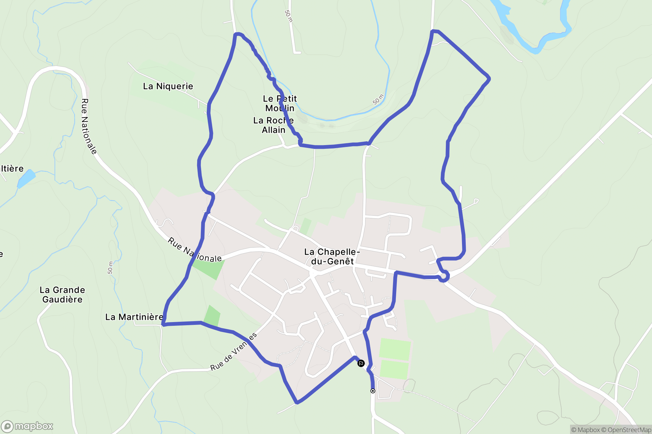 Beaupréau-en-Mauges : carte du parcours de randonnée - France