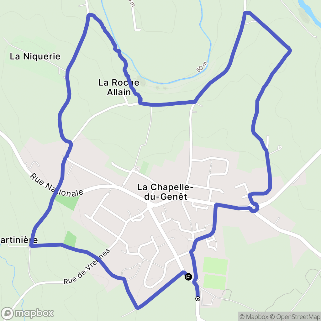 Beaupréau-en-Mauges : carte du parcours de randonnée - France