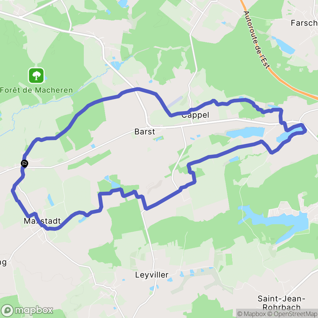 Biding : carte du parcours de randonnée - France