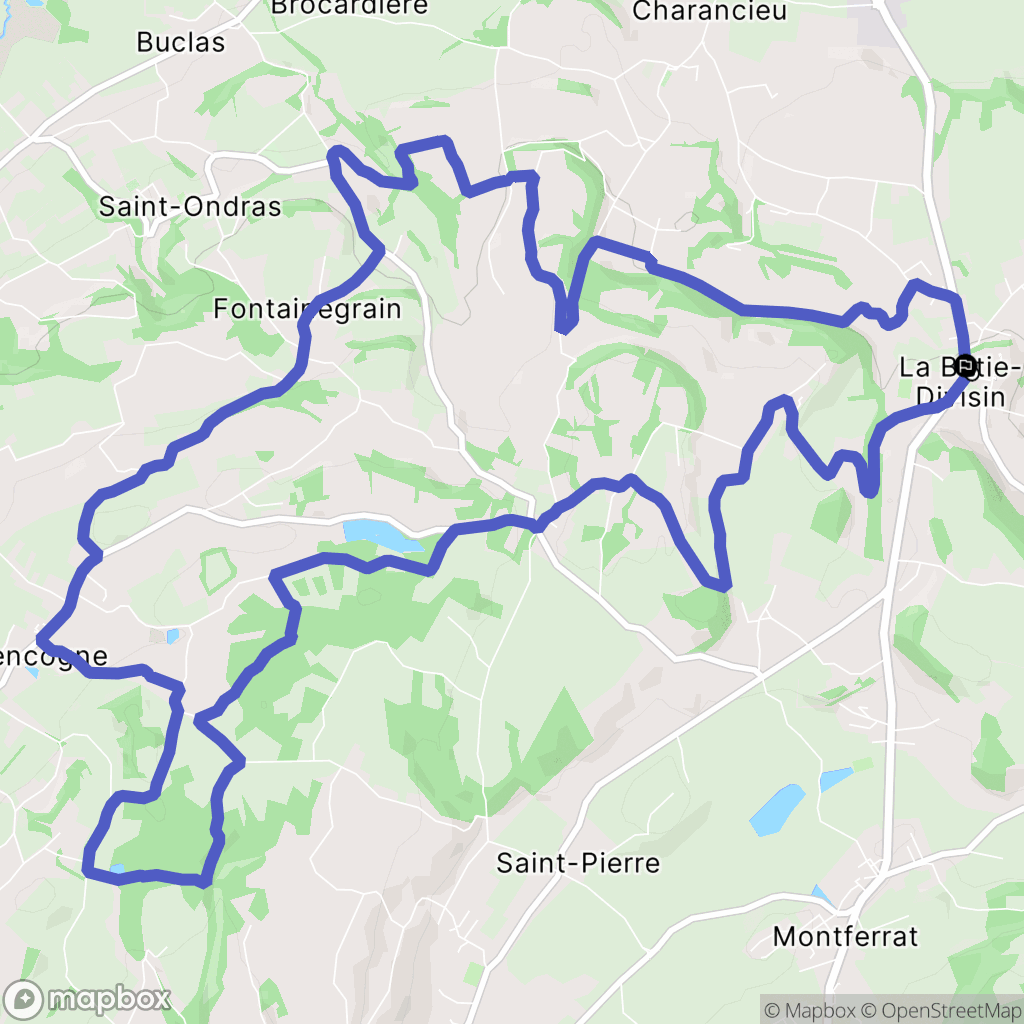 Les Abrets en Dauphiné : carte du parcours de randonnée - France