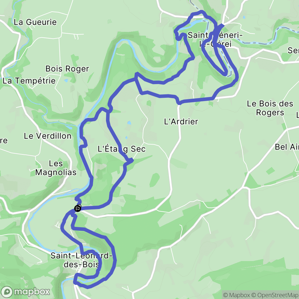 Saint-Léonard-des-Bois : carte du parcours de randonnée - France