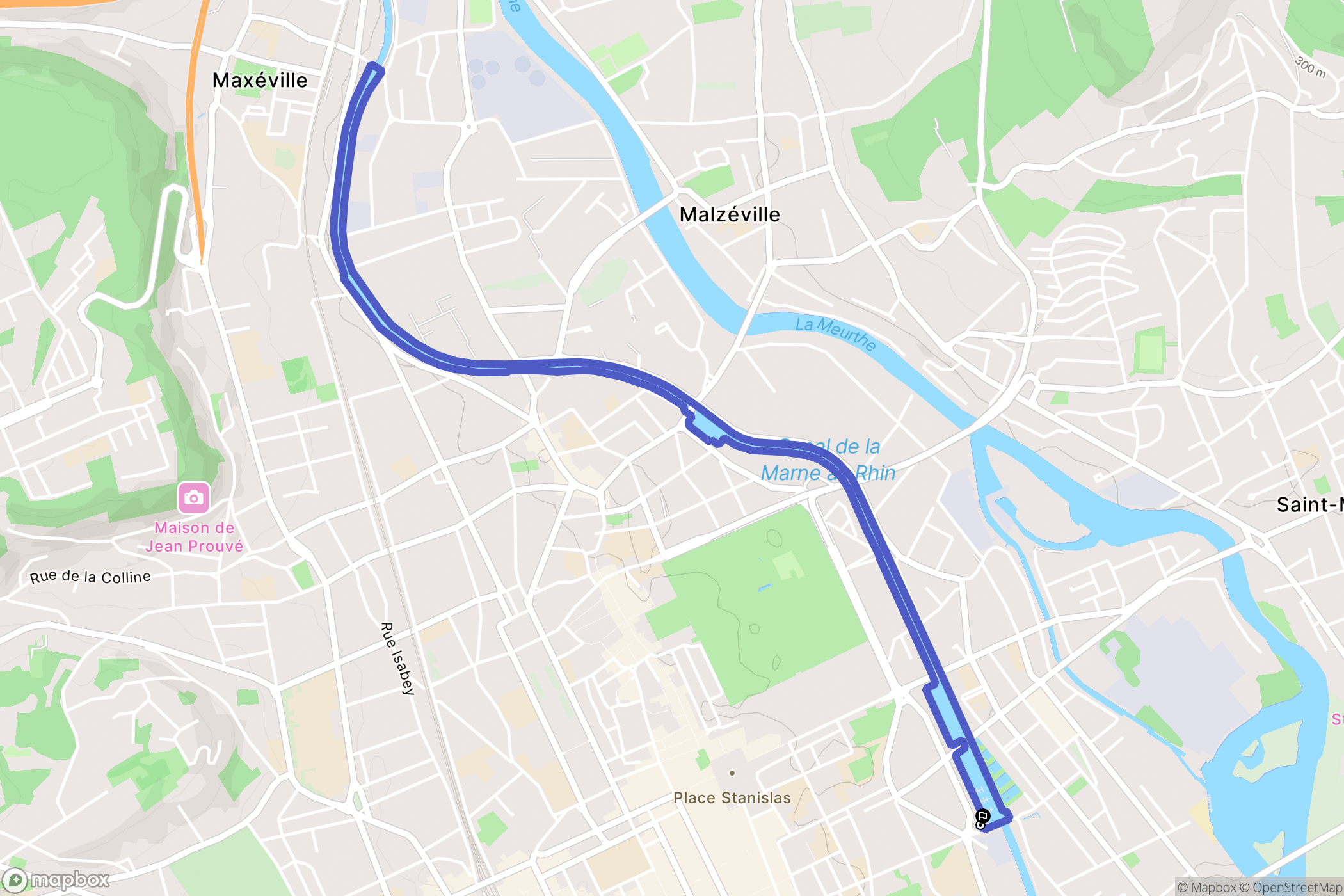 Nancy : carte du parcours de randonnée - France