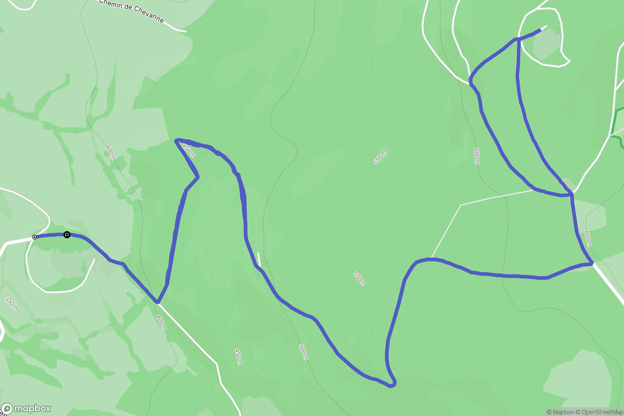 Mesvres : carte du parcours de randonnée - France