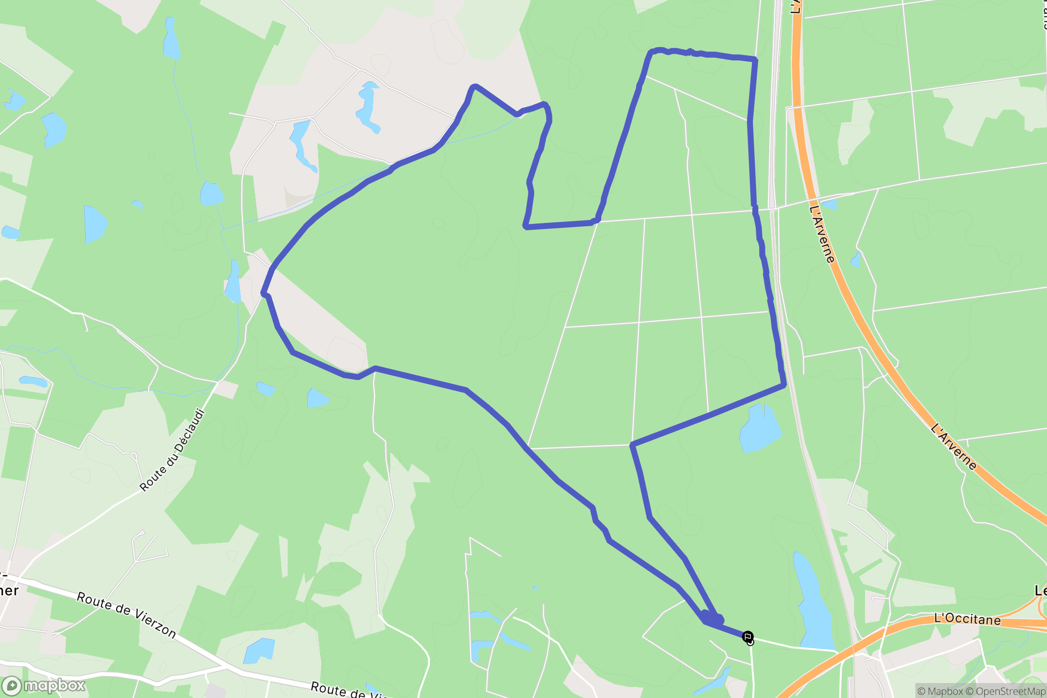 Vierzon : carte du parcours de randonnée - France