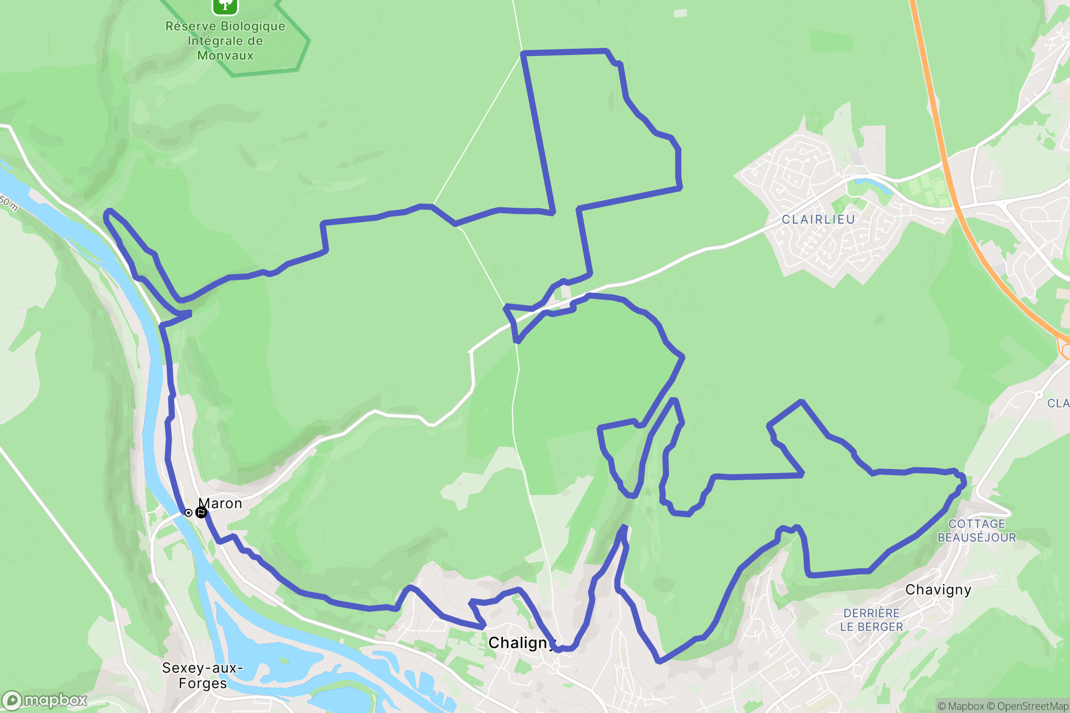 Maron : carte du parcours de randonnée - France