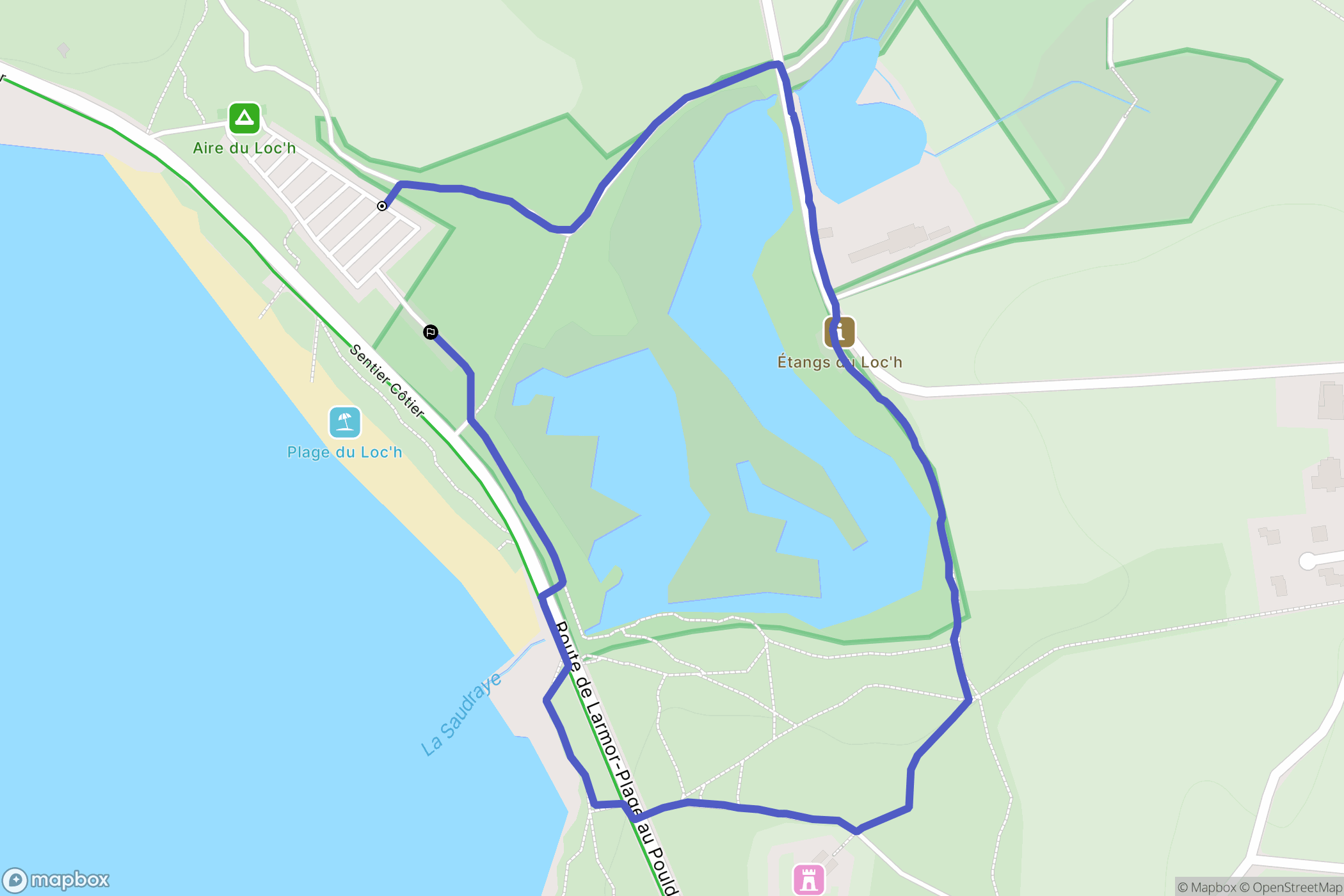 Guidel : carte du parcours de randonnée - France