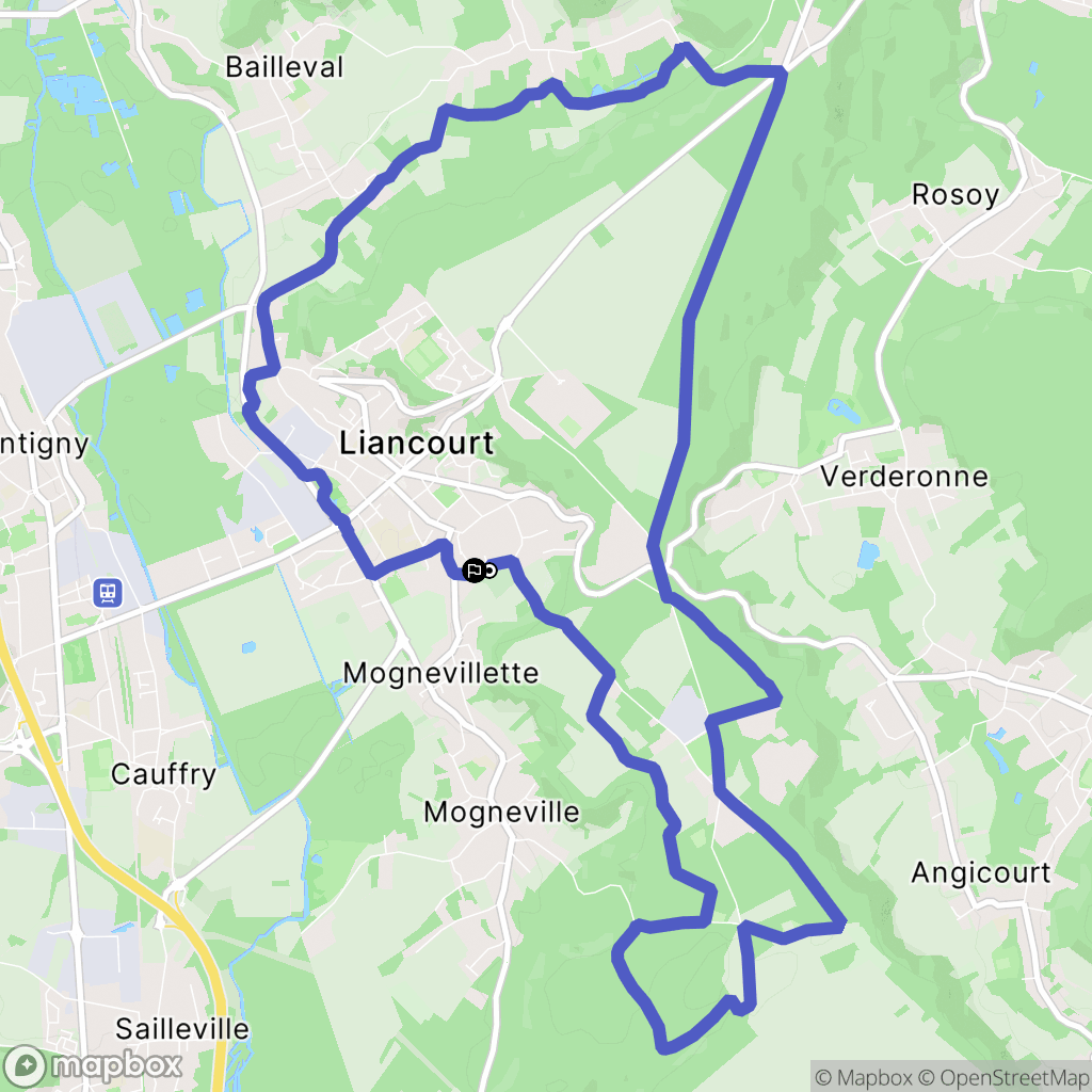 Liancourt : carte du parcours de randonnée - France