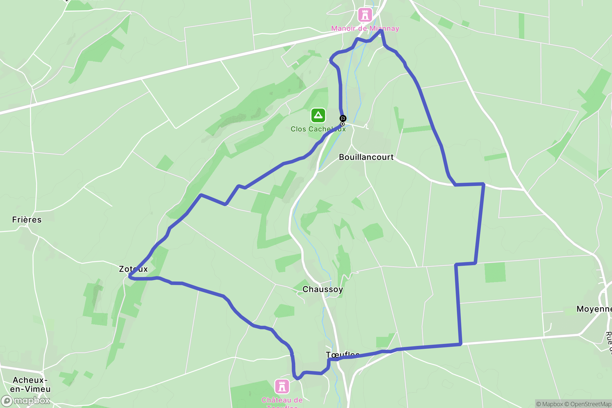 Moyenneville : carte du parcours de randonnée - France