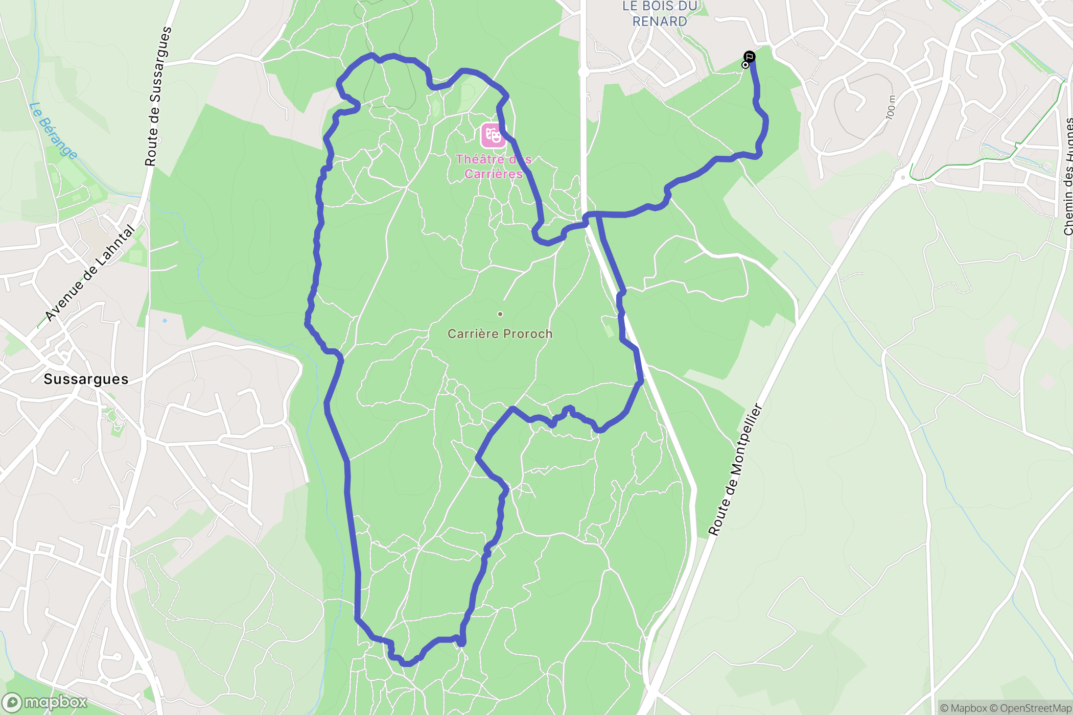 Beaulieu : carte du parcours de randonnée - France