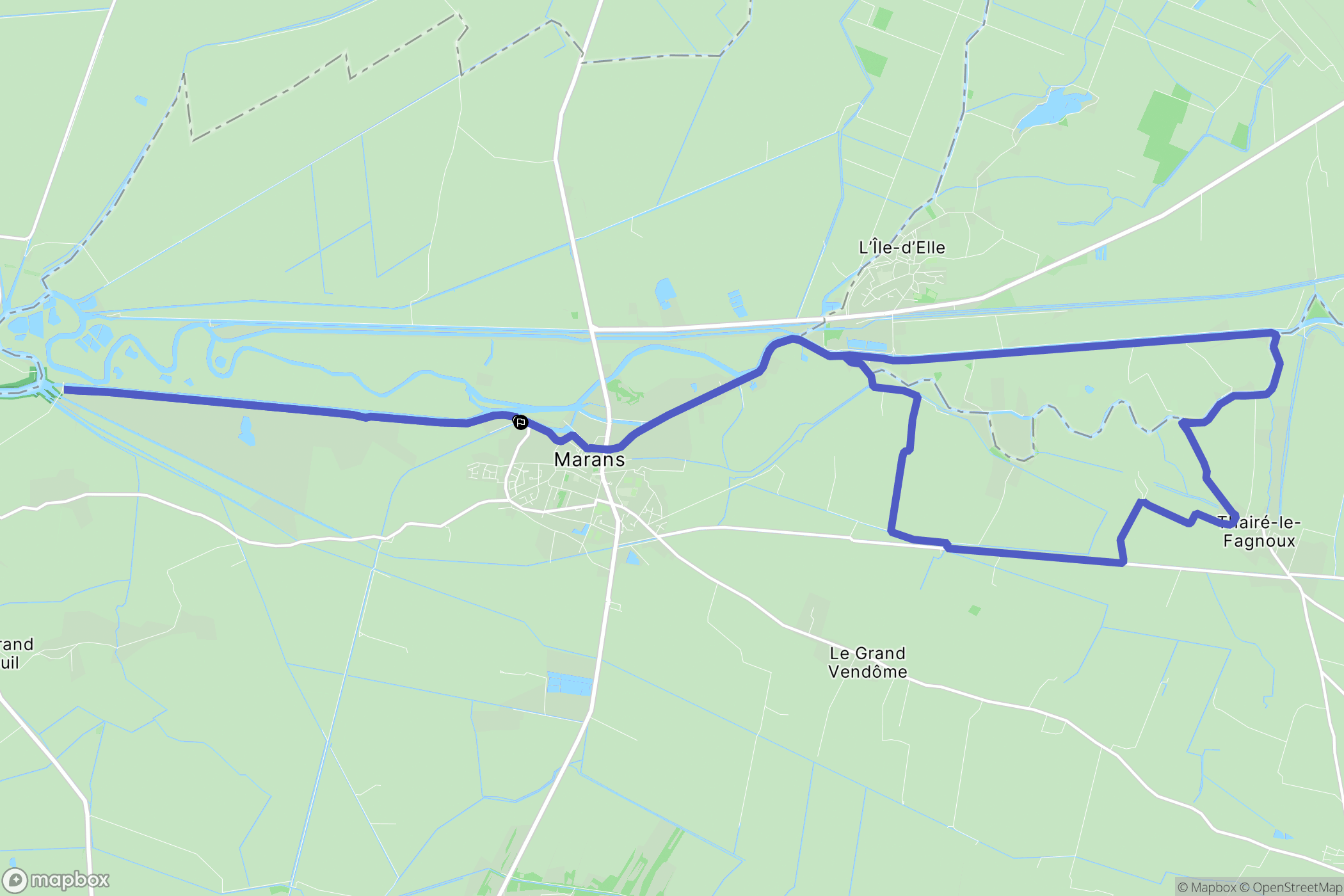 Marans : carte du parcours de randonnée - France