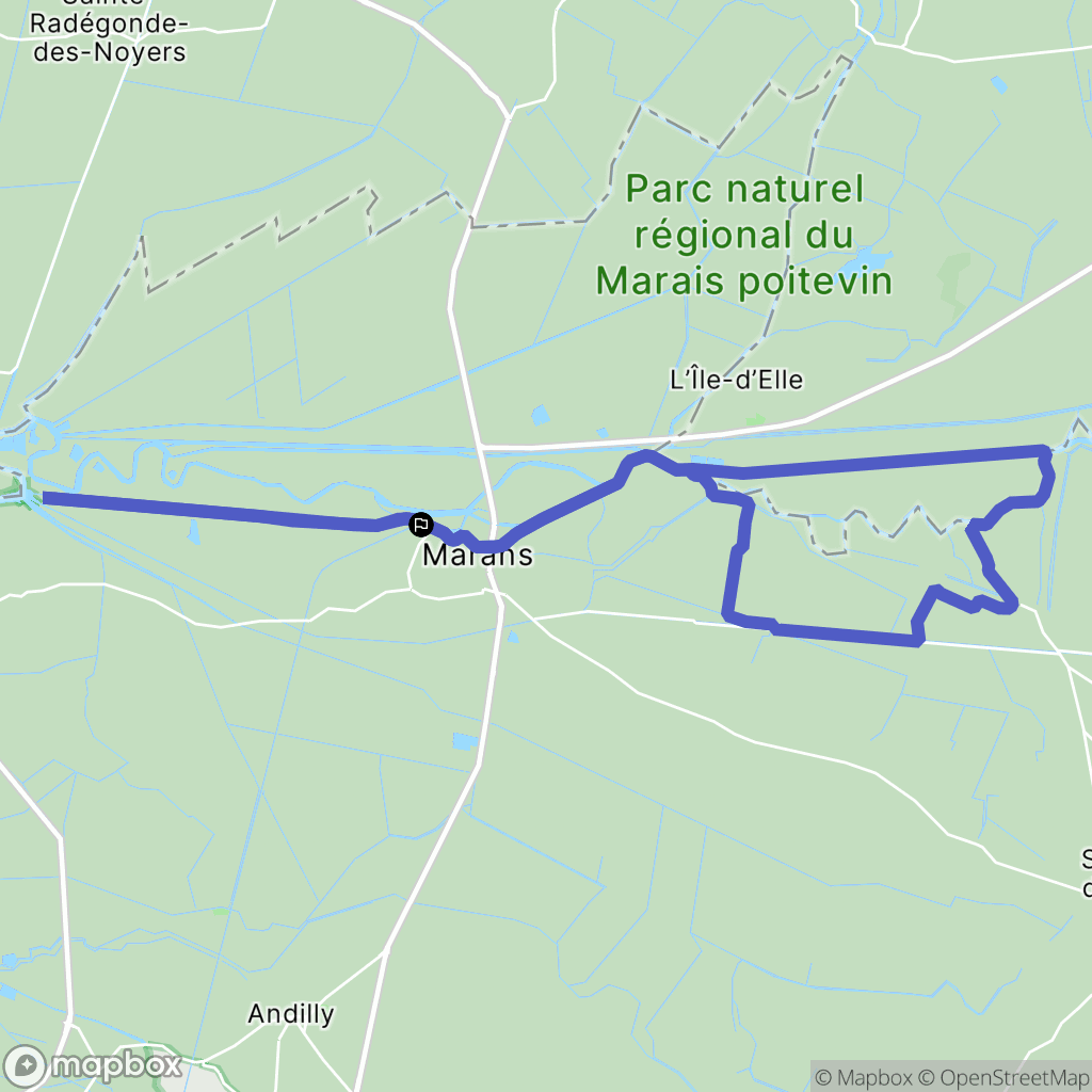 Marans : carte du parcours de randonnée - France