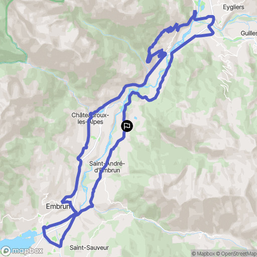 Saint-André-d'Embrun : carte du parcours de randonnée - France