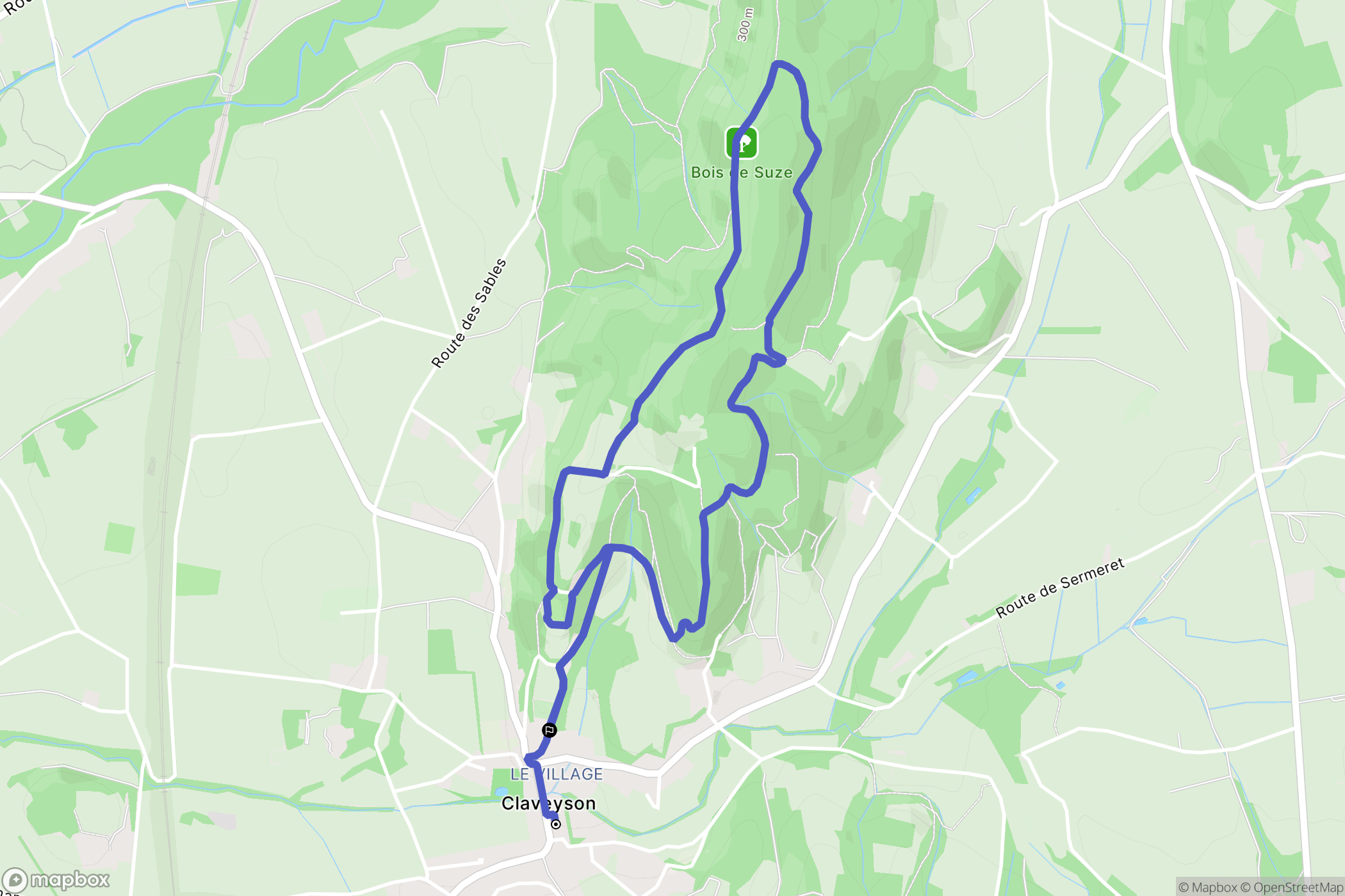Claveyson : carte du parcours de randonnée - France