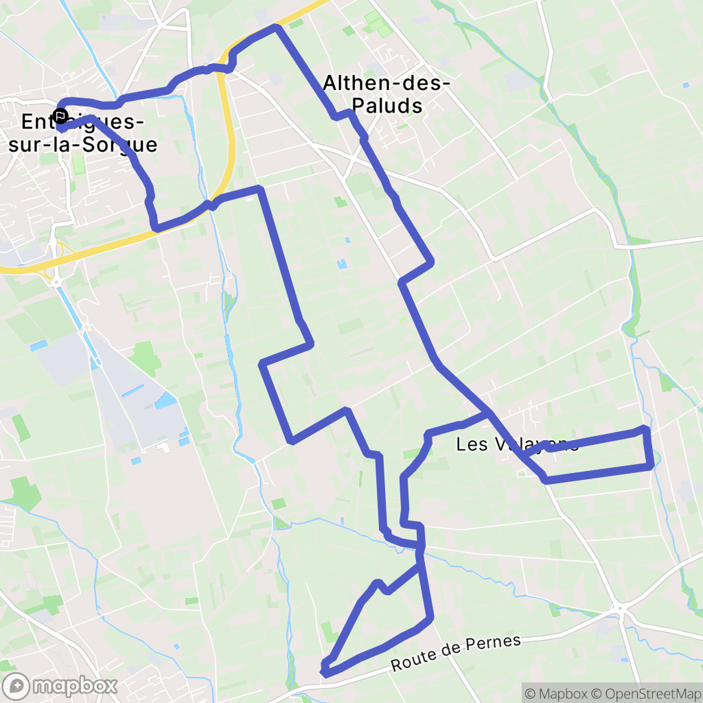 Entraigues-sur-la-Sorgue : carte du parcours de randonnée - France