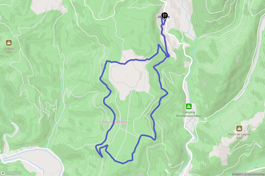 Joncels : carte du parcours de randonnée - France