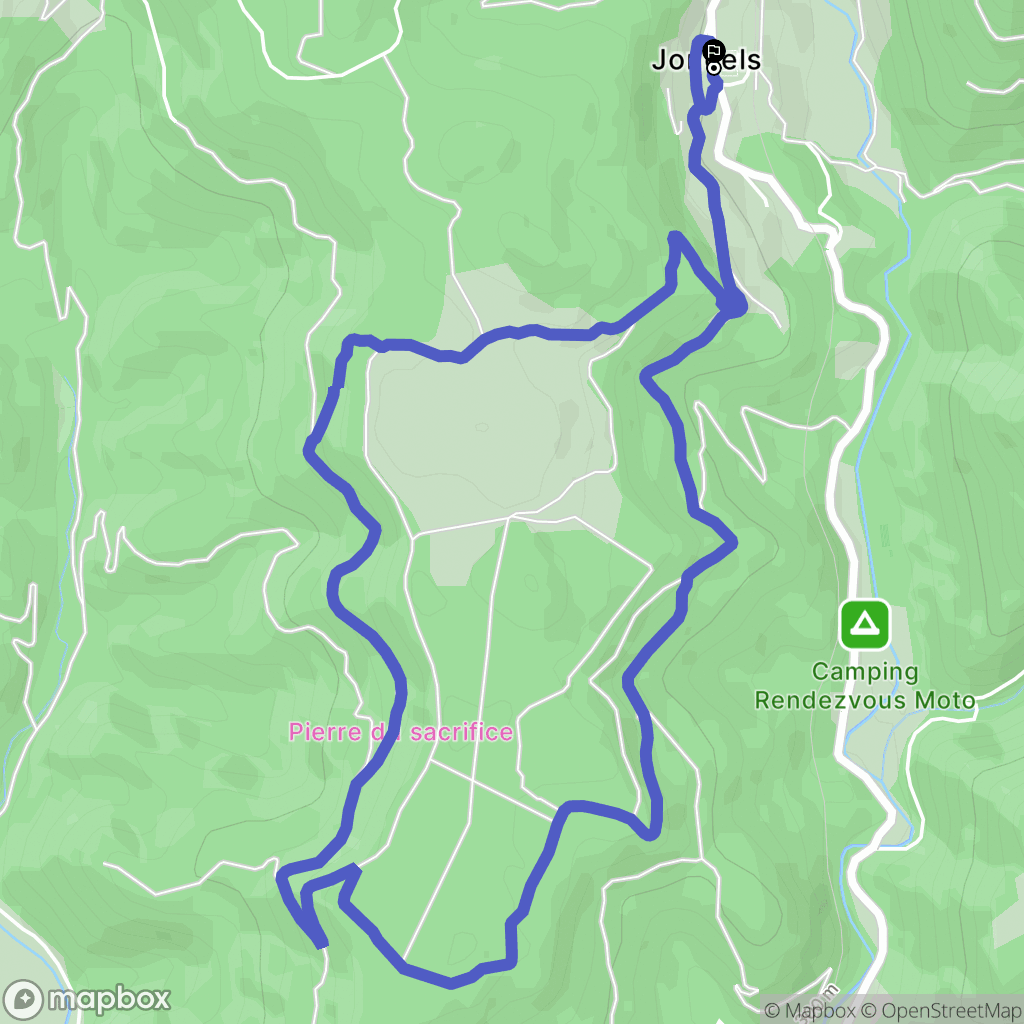 Joncels : carte du parcours de randonnée - France