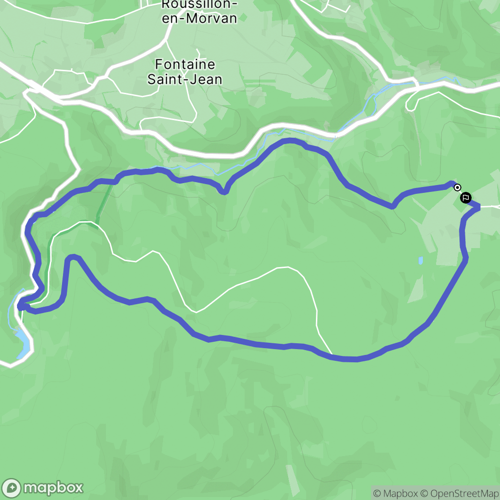 Roussillon-en-Morvan : carte du parcours de randonnée - France
