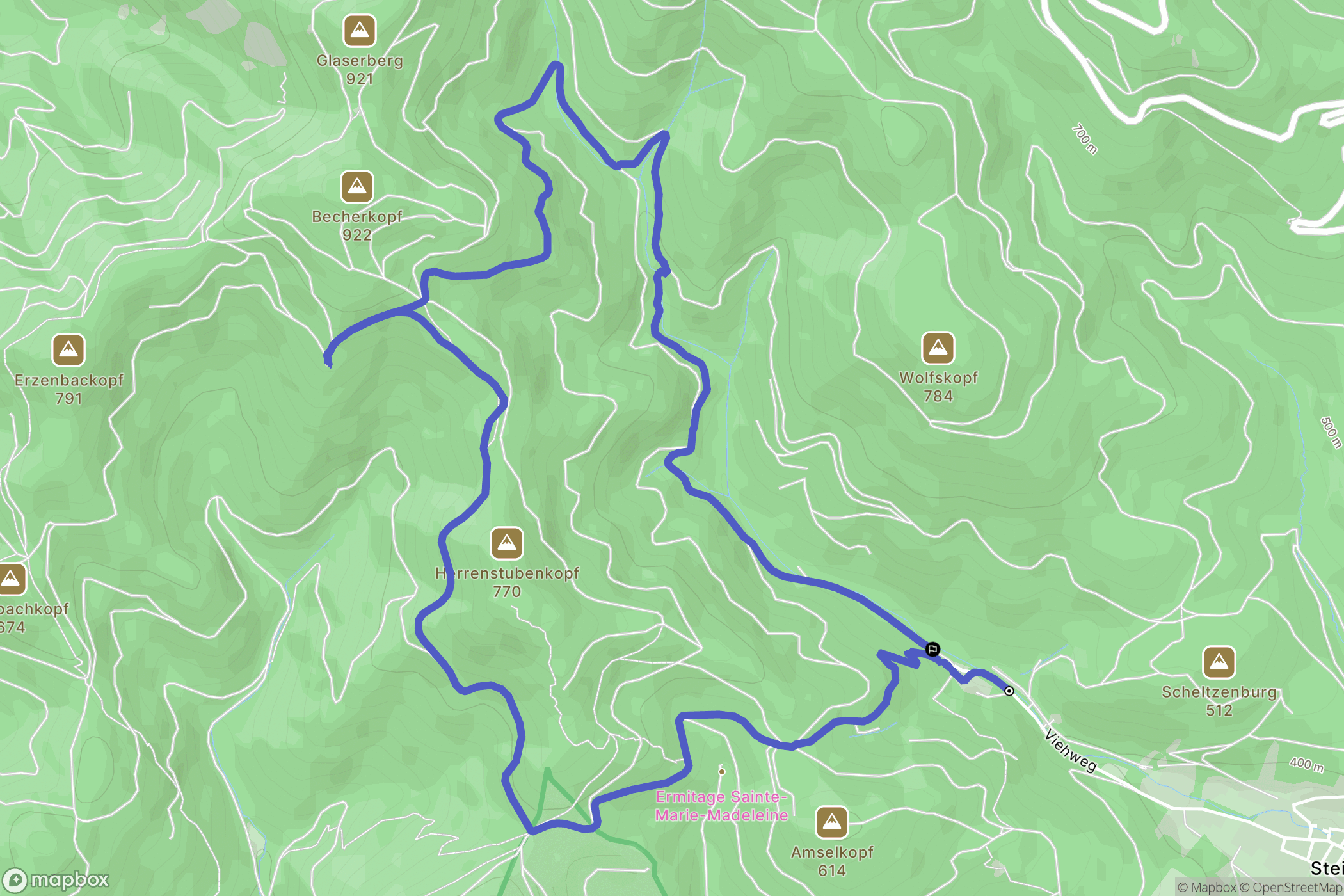 Steinbach : carte du parcours de randonnée - France
