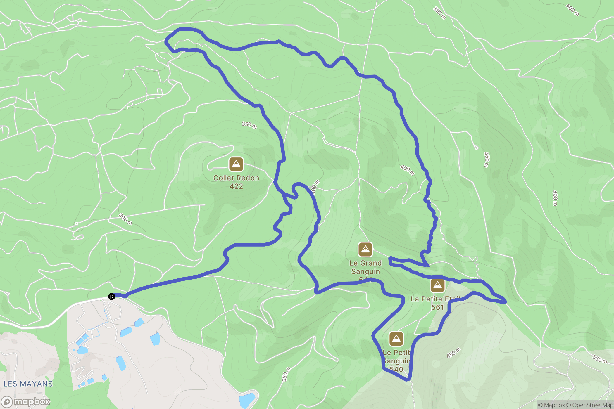 Septèmes-les-Vallons : carte du parcours de randonnée - France