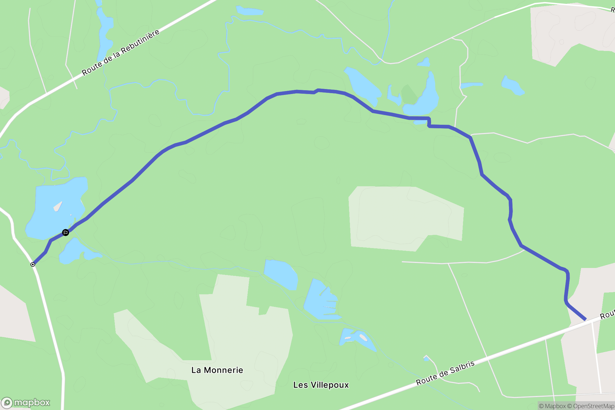 Salbris : carte du parcours de randonnée - France