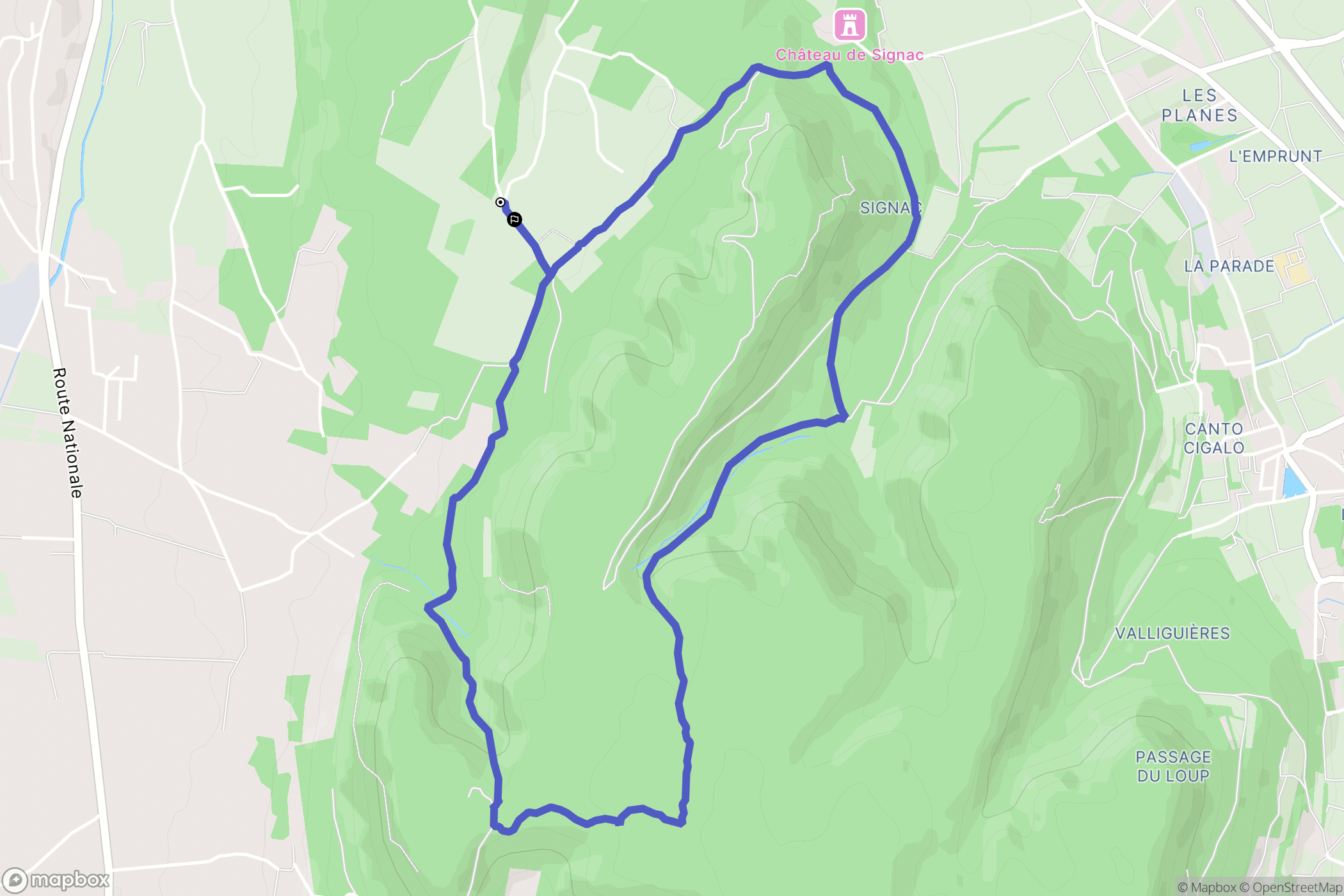 Bagnols-sur-Cèze : carte du parcours de randonnée - France