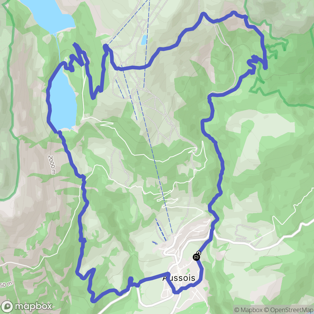 Aussois : carte du parcours de randonnée - France