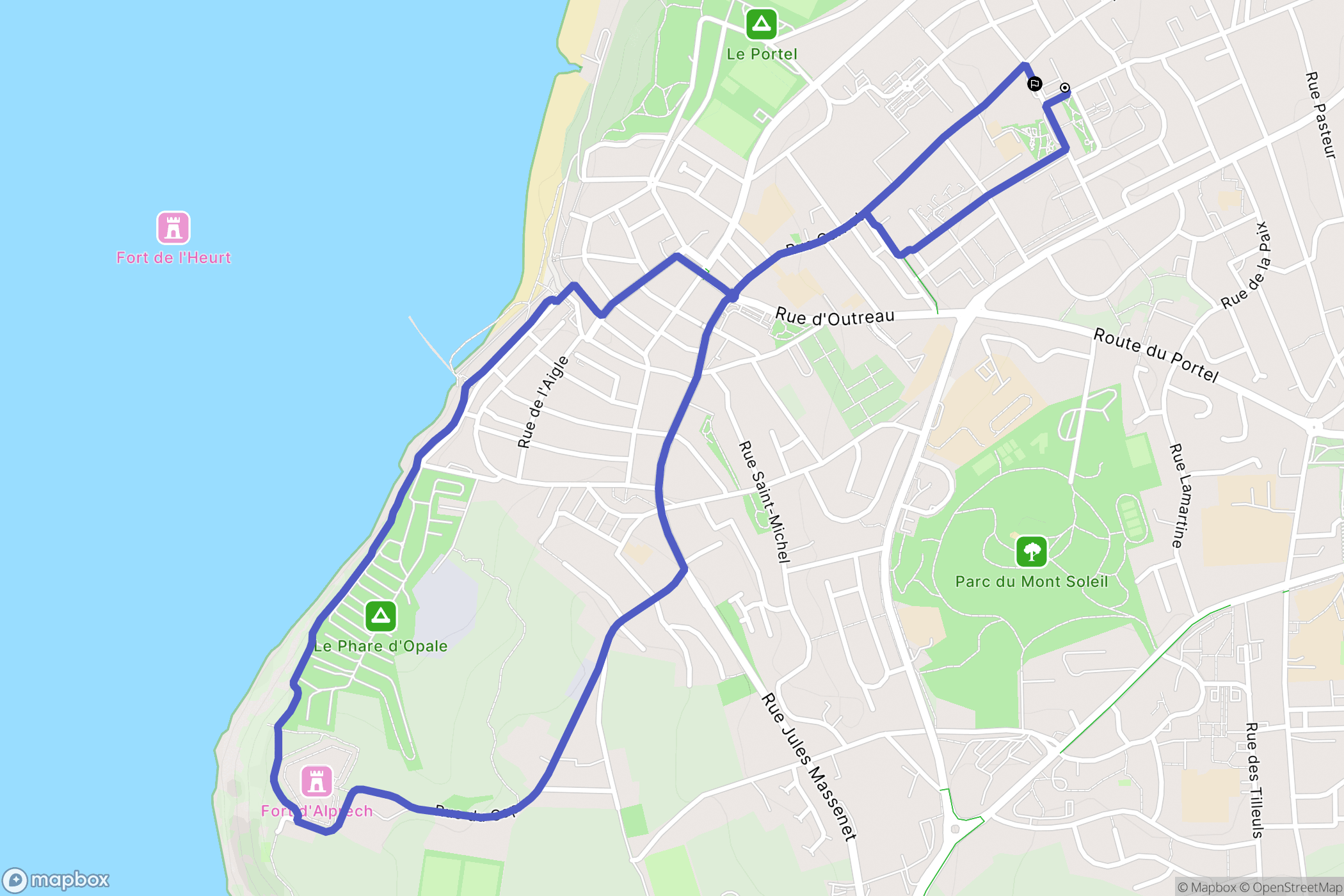 Le Portel : carte du parcours de randonnée - France