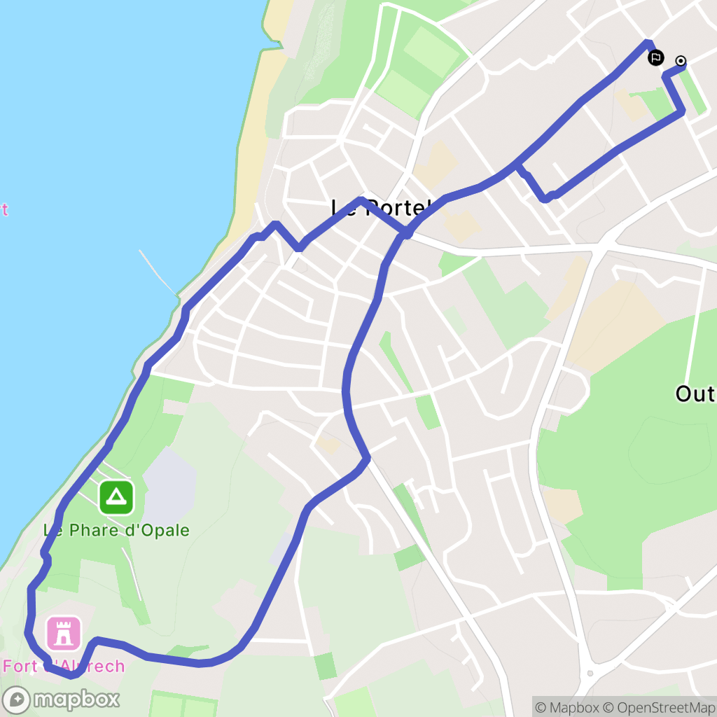 Le Portel : carte du parcours de randonnée - France