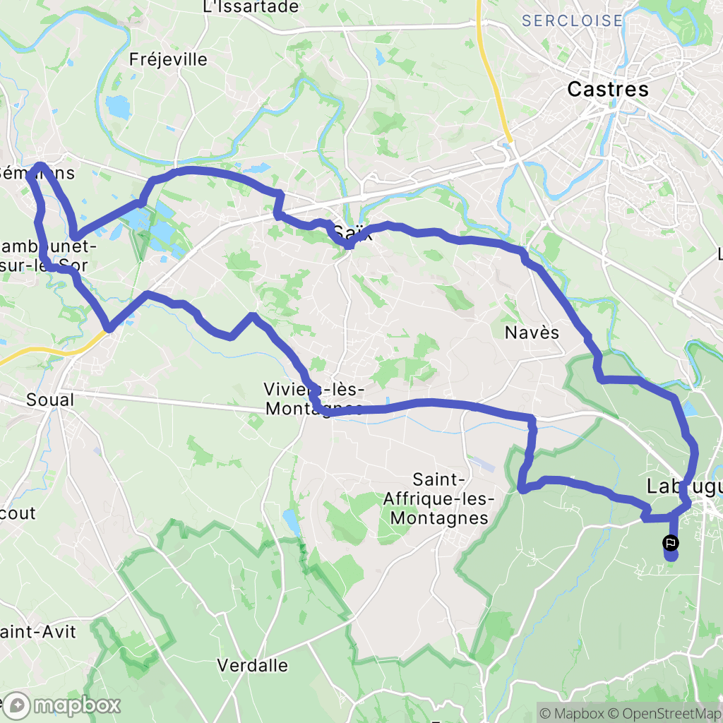 Labruguière : carte du parcours de randonnée - France