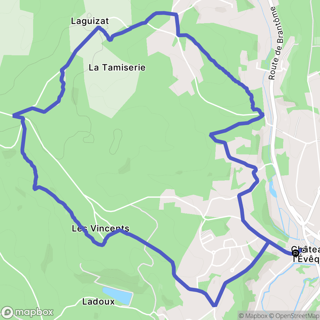 Château-l'Évêque : carte du parcours de randonnée - France