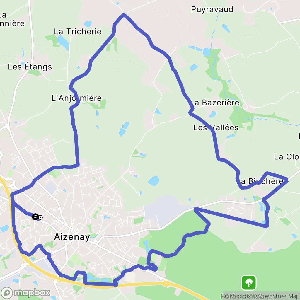 Aizenay : carte du parcours de randonnée - France