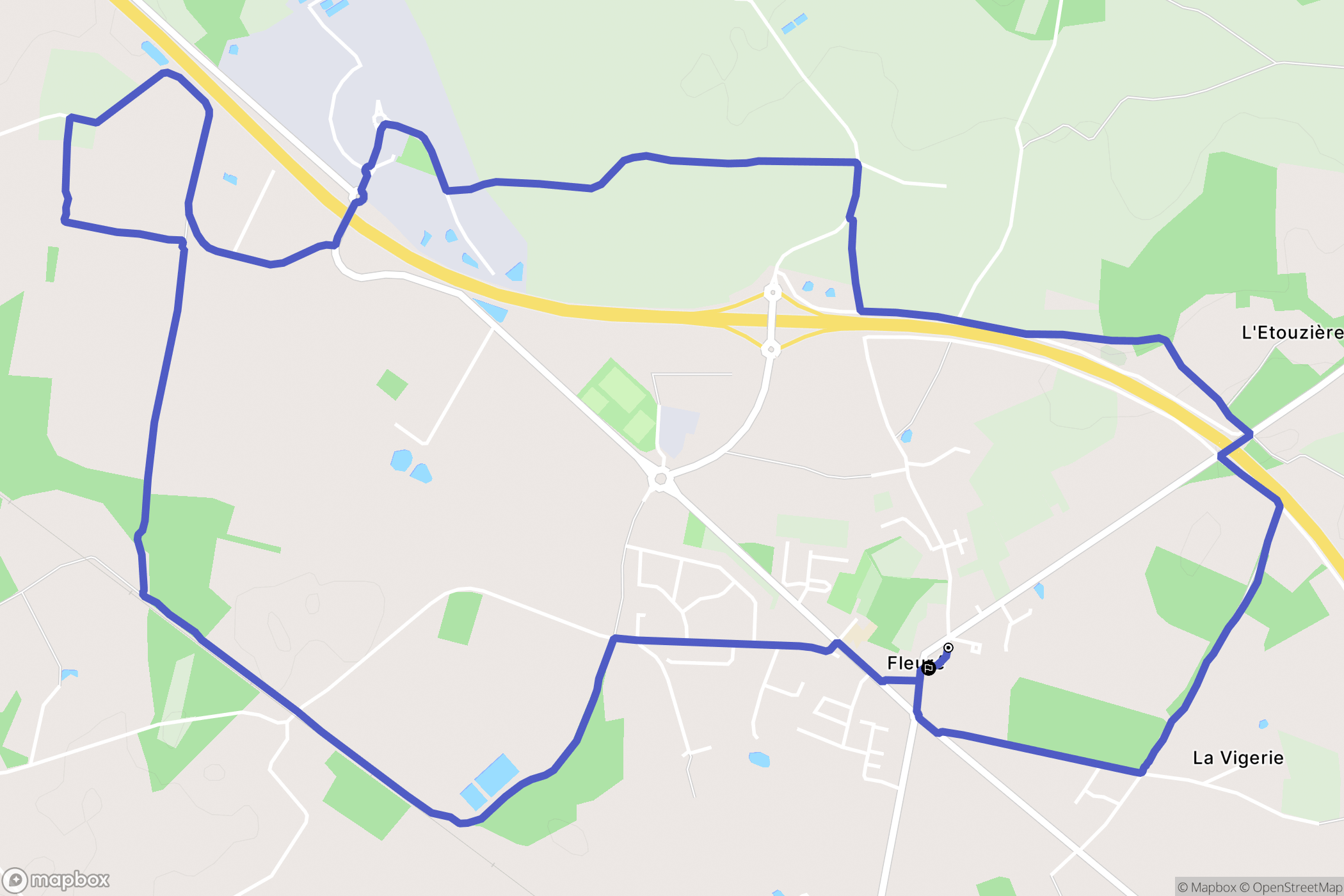 Fleuré : carte du parcours de randonnée - France