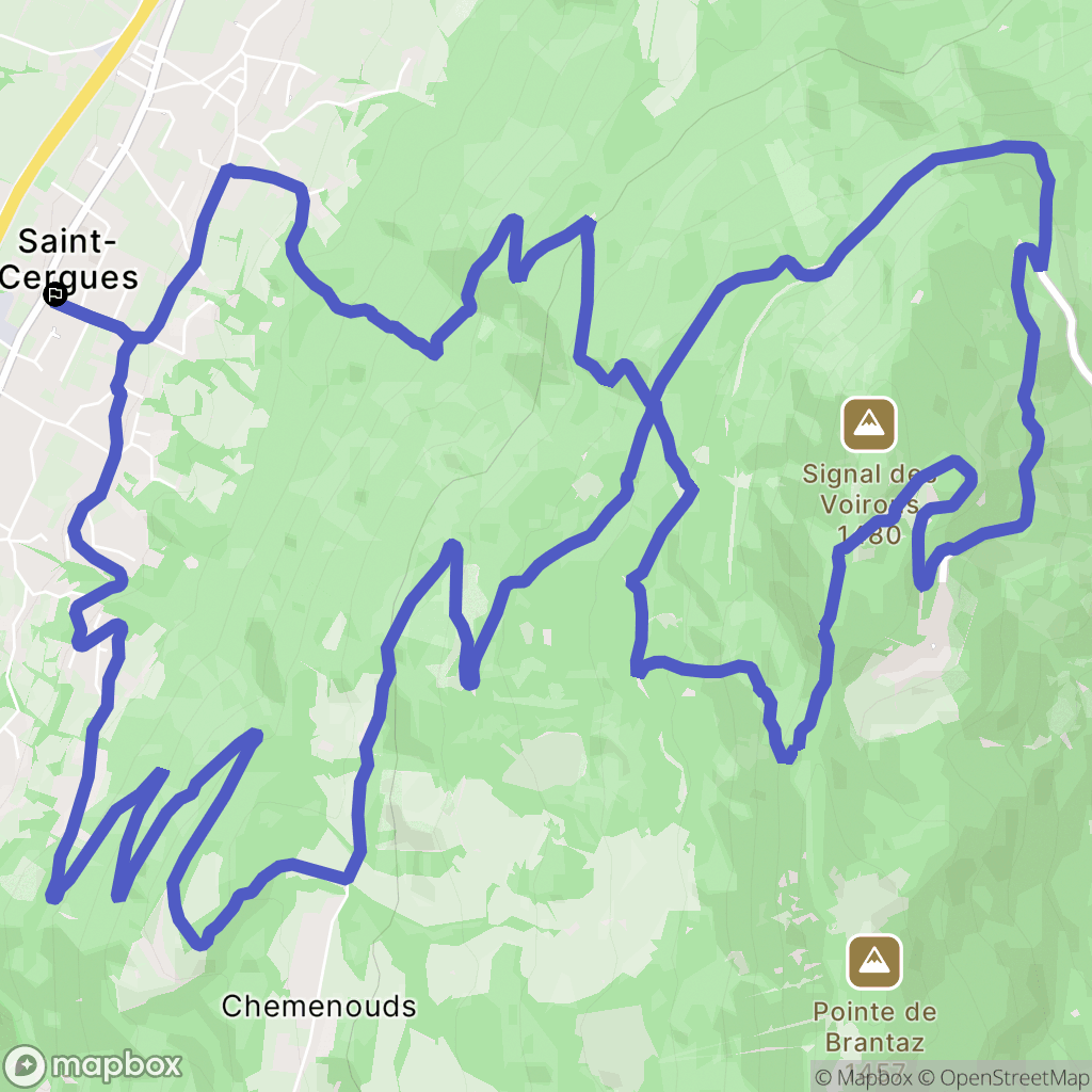 Saint-Cergues : carte du parcours de randonnée - France