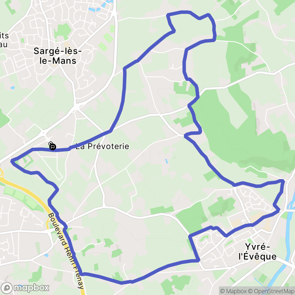 Sargé-lès-le-Mans : carte du parcours de randonnée - France