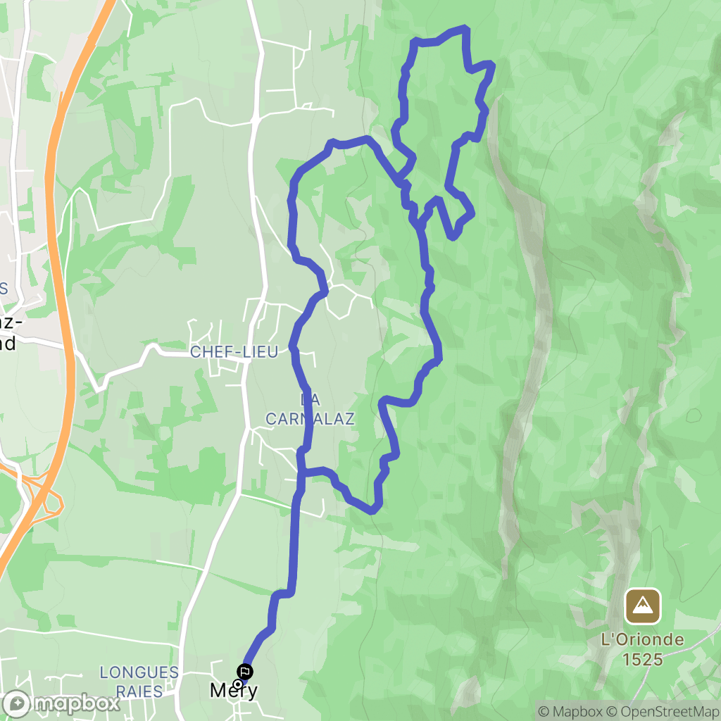 Mery : carte du parcours de randonnée - France