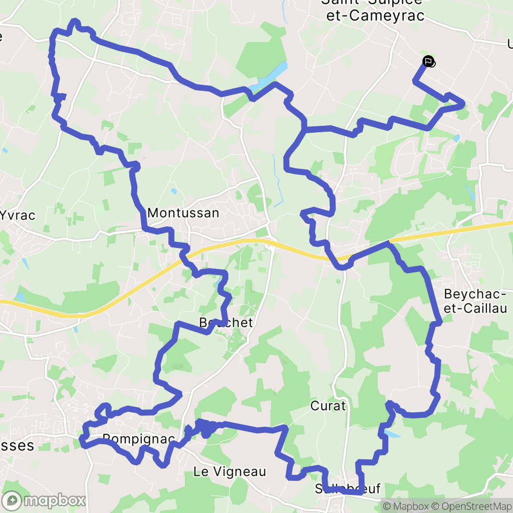 Saint-Sulpice-et-Cameyrac : carte du parcours de randonnée - France